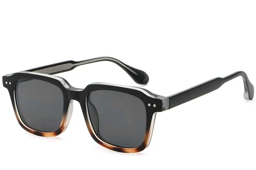 Lunettes de soleil rectangulaires en plastique écaille de tortue #BS2503-0161