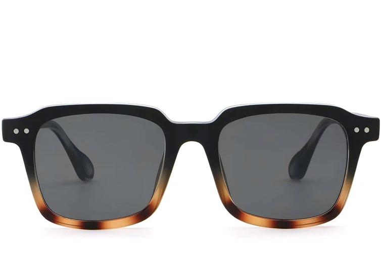 Lunettes de soleil rectangulaires en plastique écaille de tortue #BS2503-0161