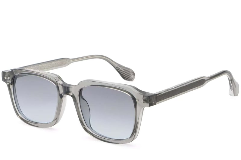 Rectangular Grey Plastic Sunglasses #BS2503-0162