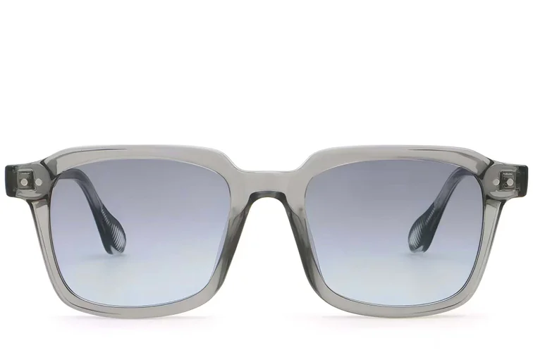 Gafas de sol rectangulares de plástico gris #BS2503-0162