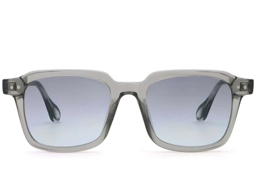 Lunettes de soleil rectangulaires en plastique gris #BS2503-0162