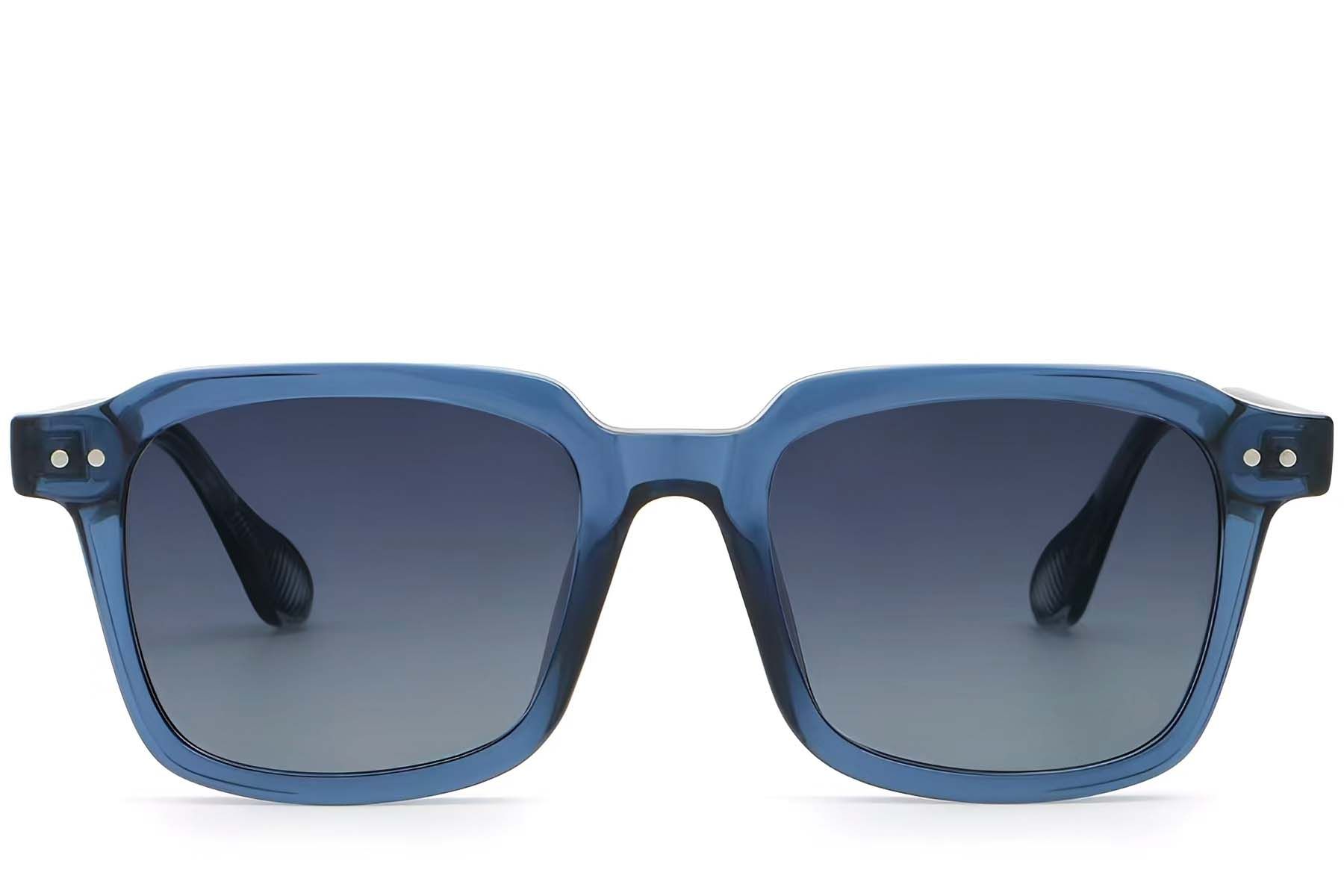 Rectangular Blue Plastic Sunglasses #BS2503-0163