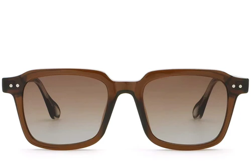 Rectangular Brown Plastic Sunglasses #BS2503-0164