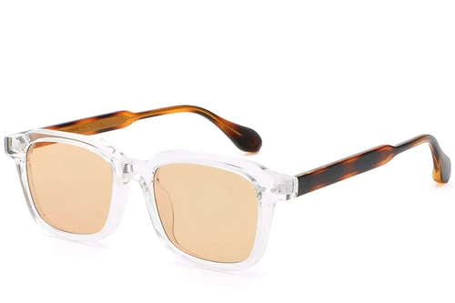 Rectangular Transparent Plastic Sunglasses #BS2503-0166