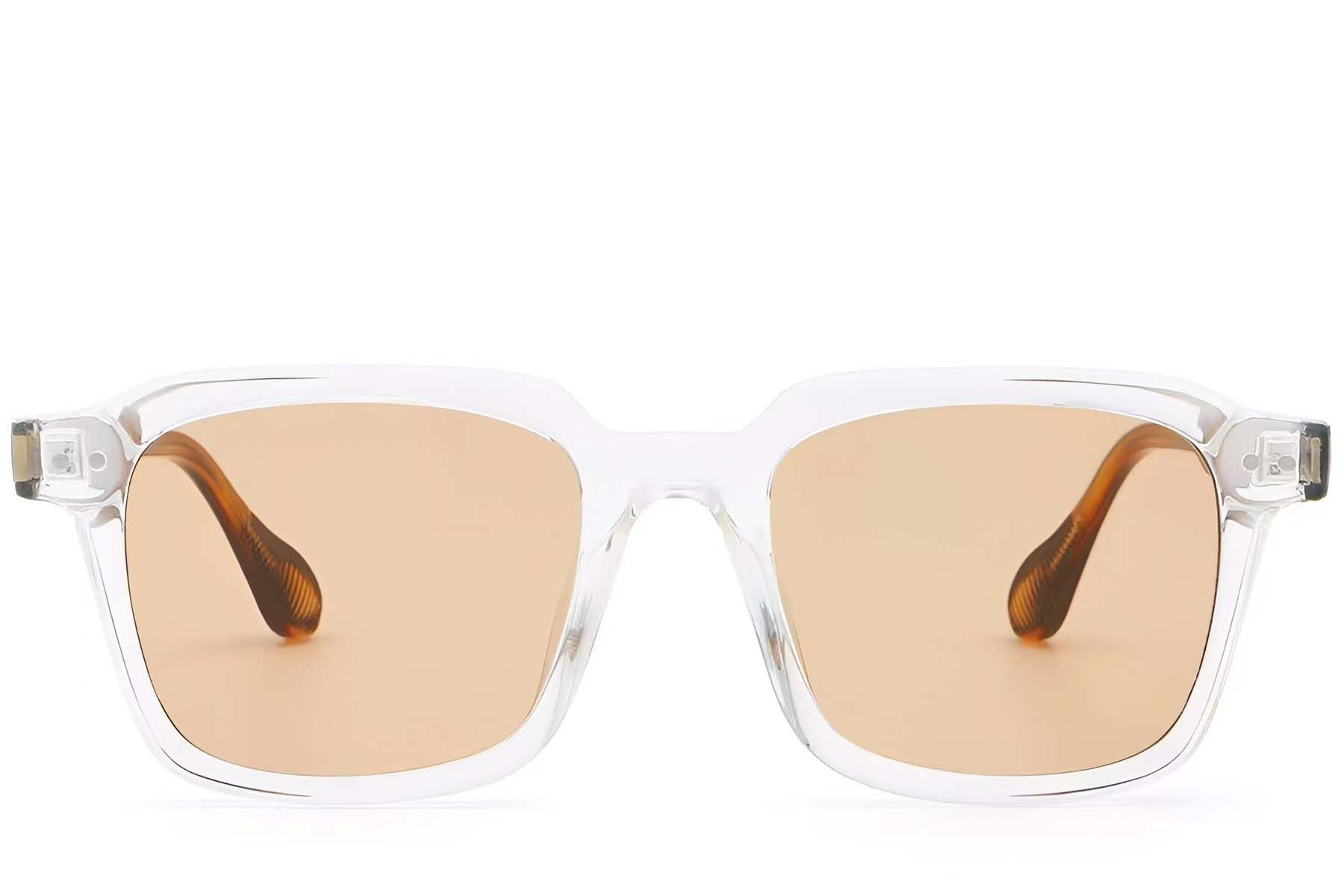 Rechteckige Sonnenbrille aus transparentem Kunststoff #BS2503-0166