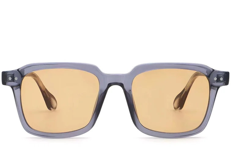 Lunettes de soleil rectangulaires en plastique violet #BS2503-0167