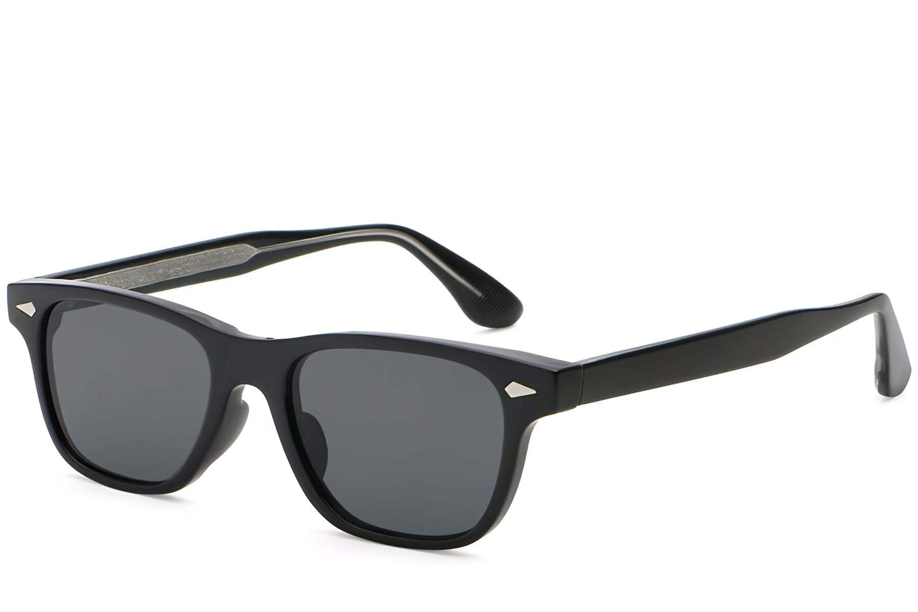 Rectangular Black Plastic Sunglasses #BS2503-0168