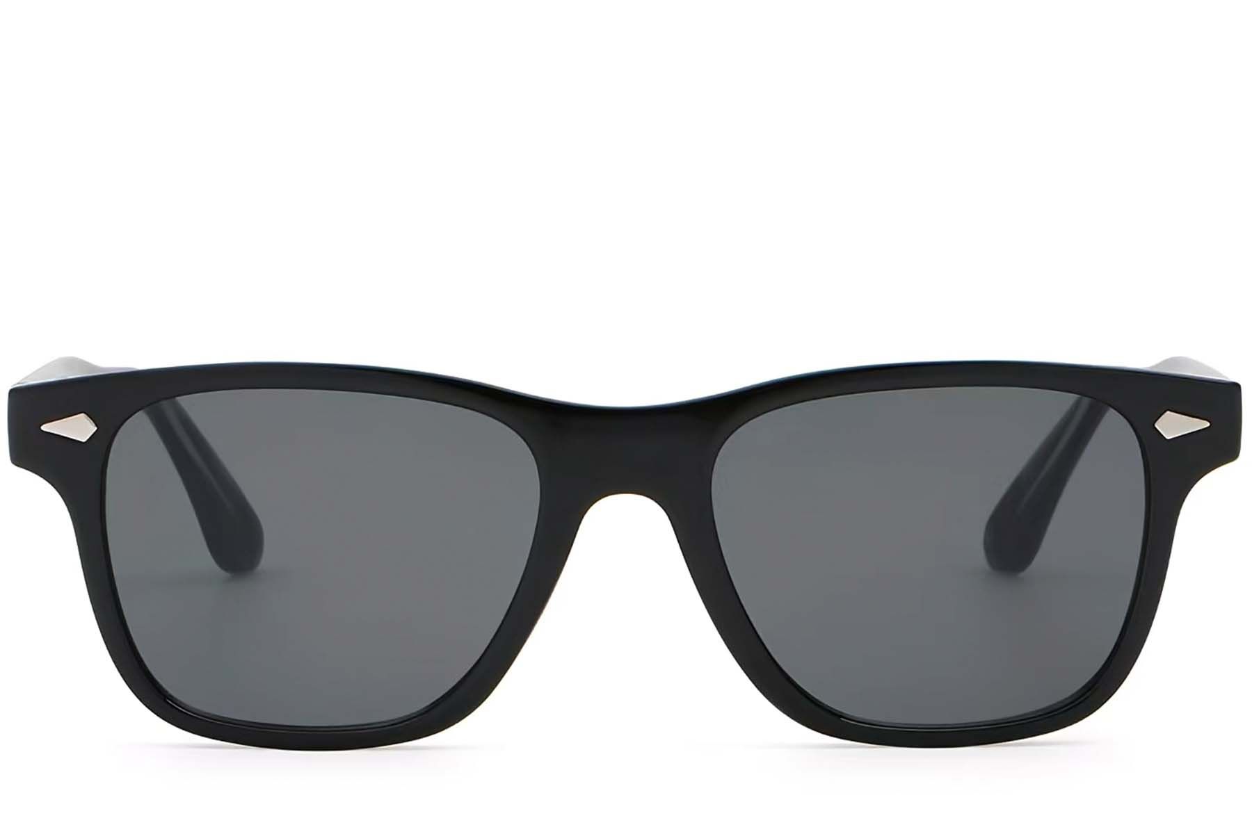 Rectangular Black Plastic Sunglasses #BS2503-0168
