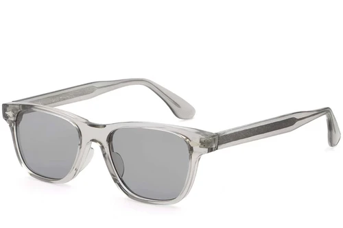 Lunettes de soleil rectangulaires en plastique gris #BS2503-0169