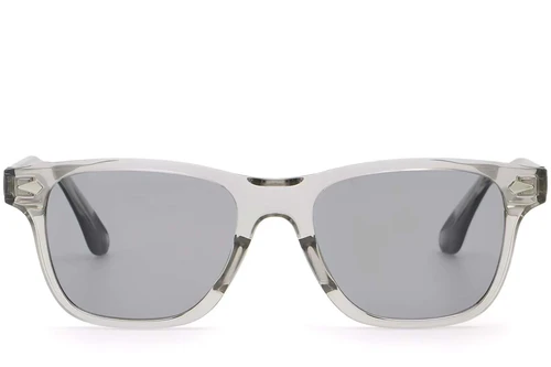 Lunettes de soleil rectangulaires en plastique gris #BS2503-0169