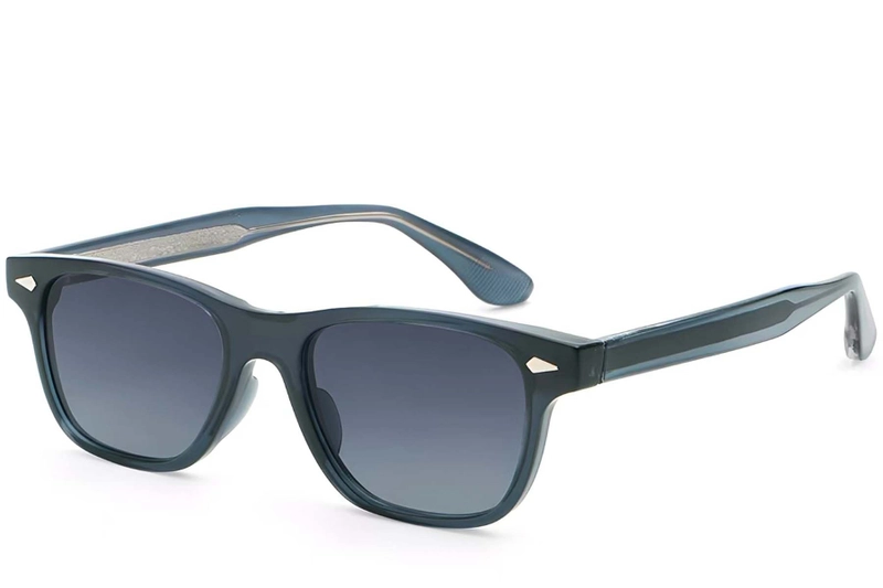 Rectangular Blue Plastic Sunglasses #BS2503-0170