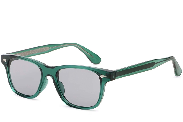 Rectangular Green Plastic Sunglasses #BS2503-0171