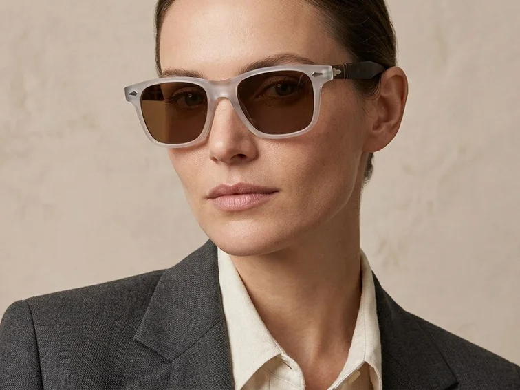 Rectangular Grey Plastic Sunglasses #BS2503-0172