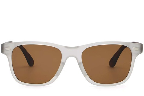 Lunettes de soleil rectangulaires en plastique gris #BS2503-0172
