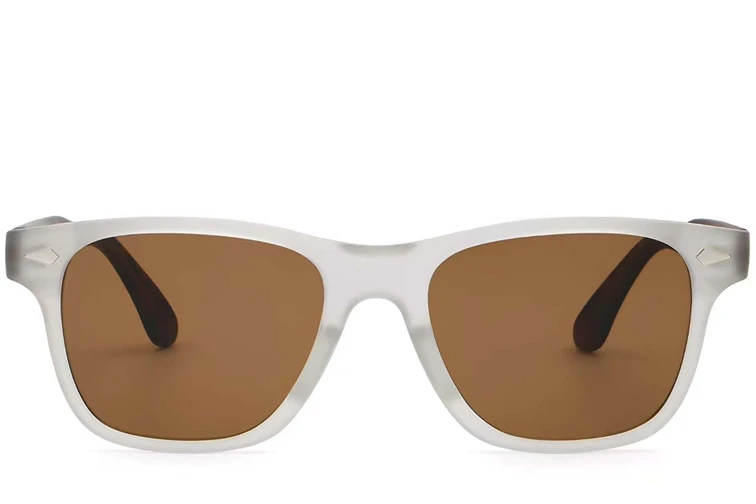 Rectangular Grey Plastic Sunglasses #BS2503-0172