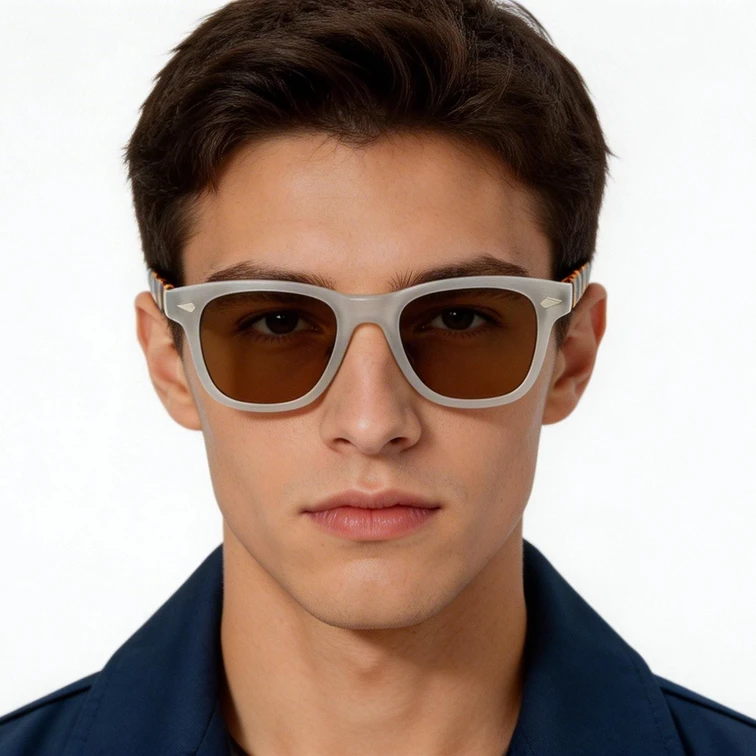 Rectangular Grey Plastic Sunglasses #BS2503-0172