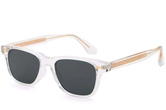 Rectangular Transparent Plastic Sunglasses #BS2503-0173