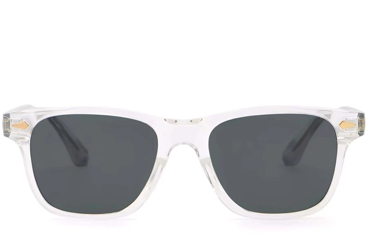 Gafas de sol rectangulares de plástico transparente #BS2503-0173
