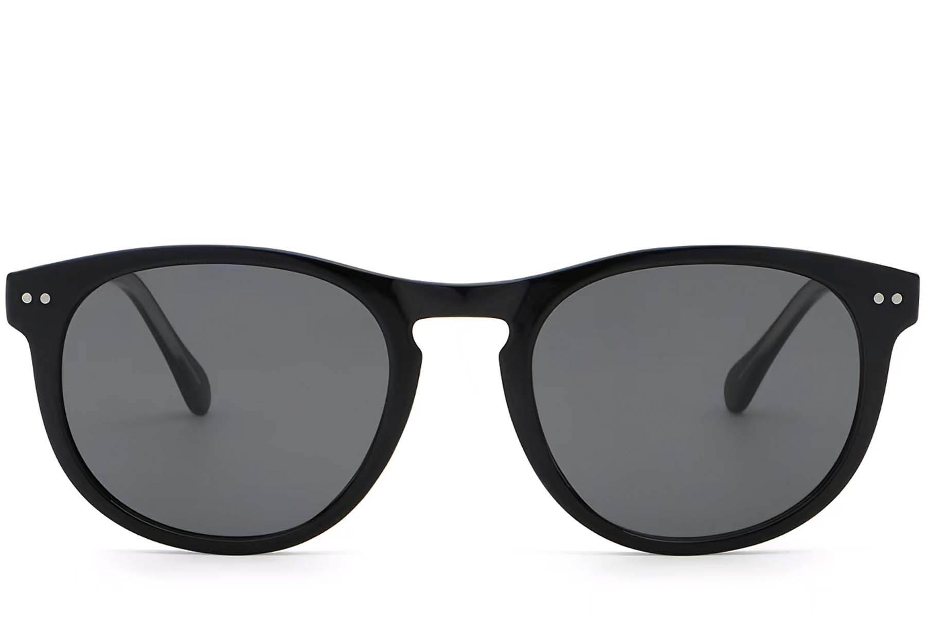 Oval Black Plastic Sunglasses #BS2503-0174