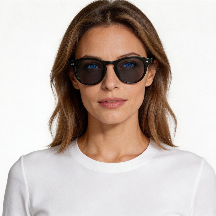 Oval Black Plastic Sunglasses #BS2503-0174