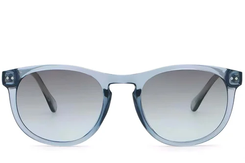 Lunettes de soleil ovales en plastique bleu #BS2503-0176