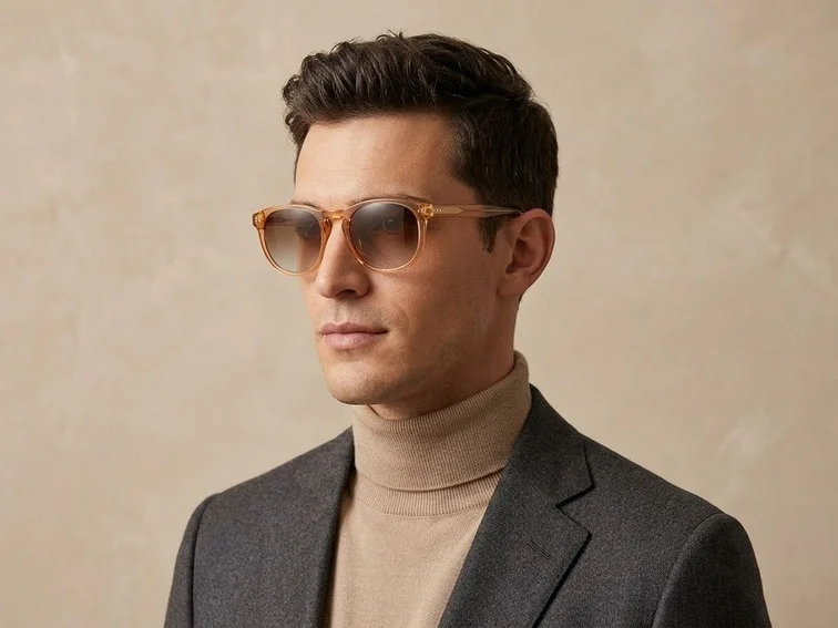 Oval Brown Plastic Sunglasses #BS2503-0177