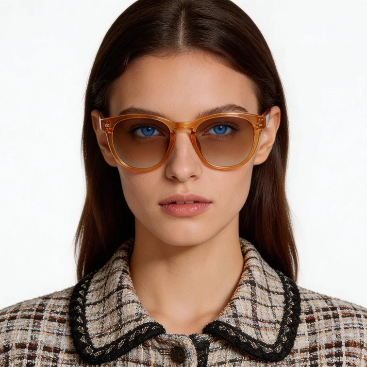 Oval Brown Plastic Sunglasses #BS2503-0177