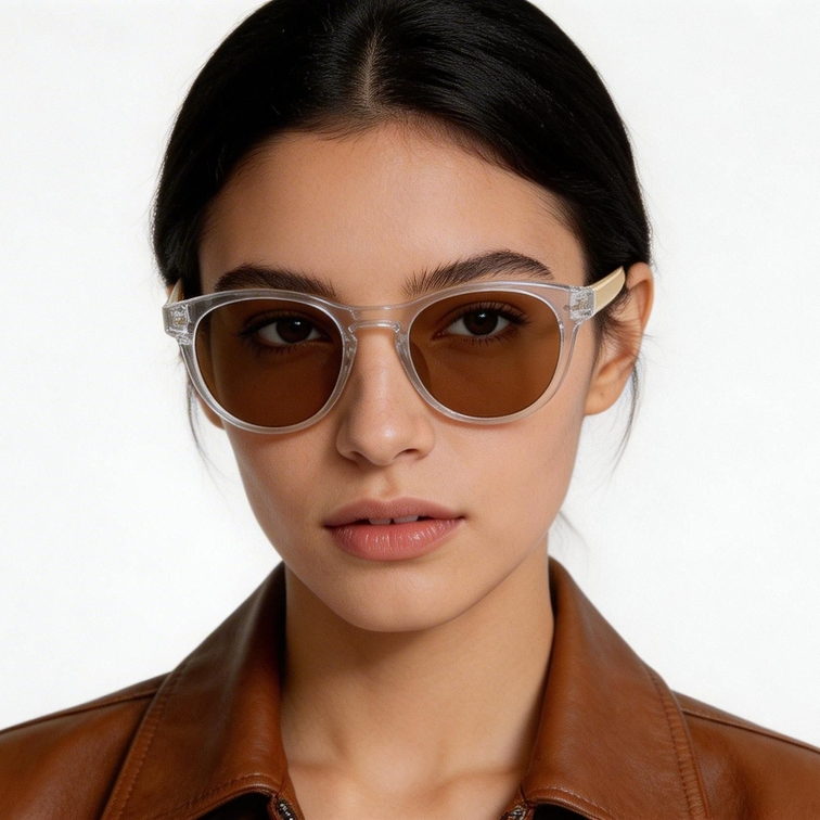 Gafas de sol ovaladas de plástico transparente #BS2503-0179