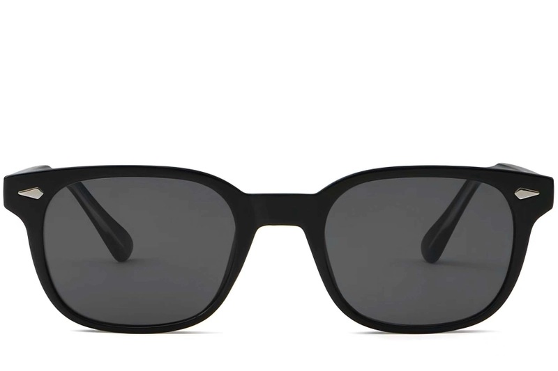 Rectangular Black Plastic Sunglasses #BS2503-0180