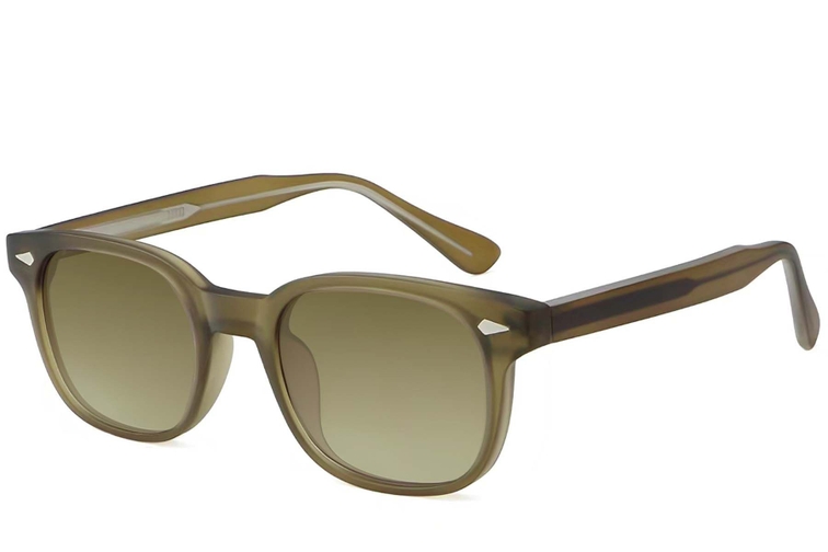 Rectangular Green Plastic Sunglasses #BS2503-0182