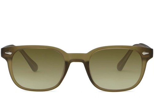 Rectangular Green Plastic Sunglasses #BS2503-0182