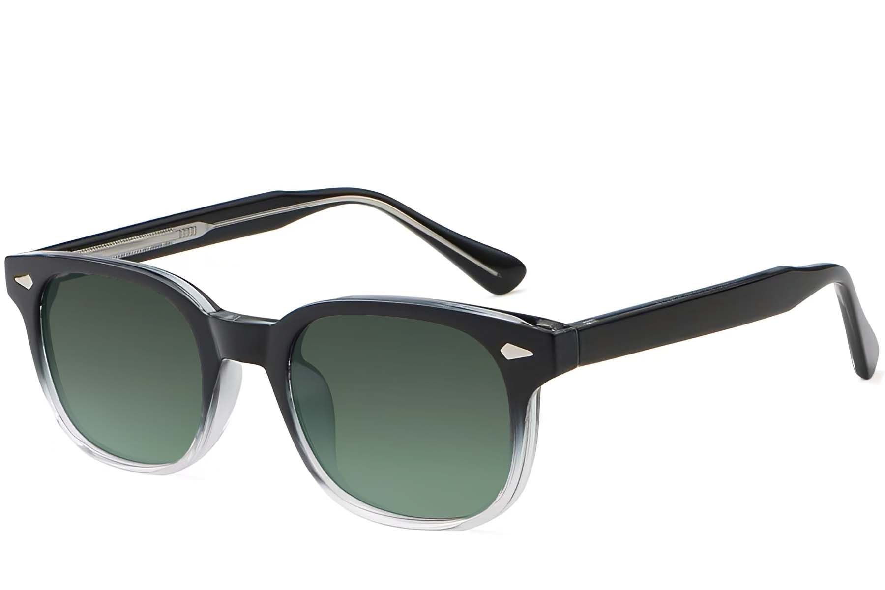 Rectangular Black Plastic Sunglasses #BS2503-0184