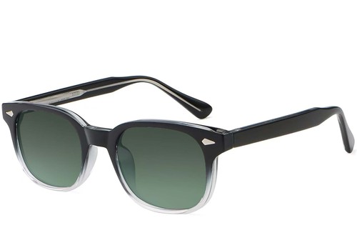 Rectangular Black Plastic Sunglasses #BS2503-0184
