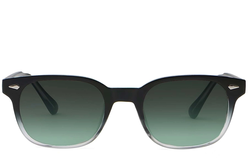 Gafas de sol rectangulares de plástico negro #BS2503-0184