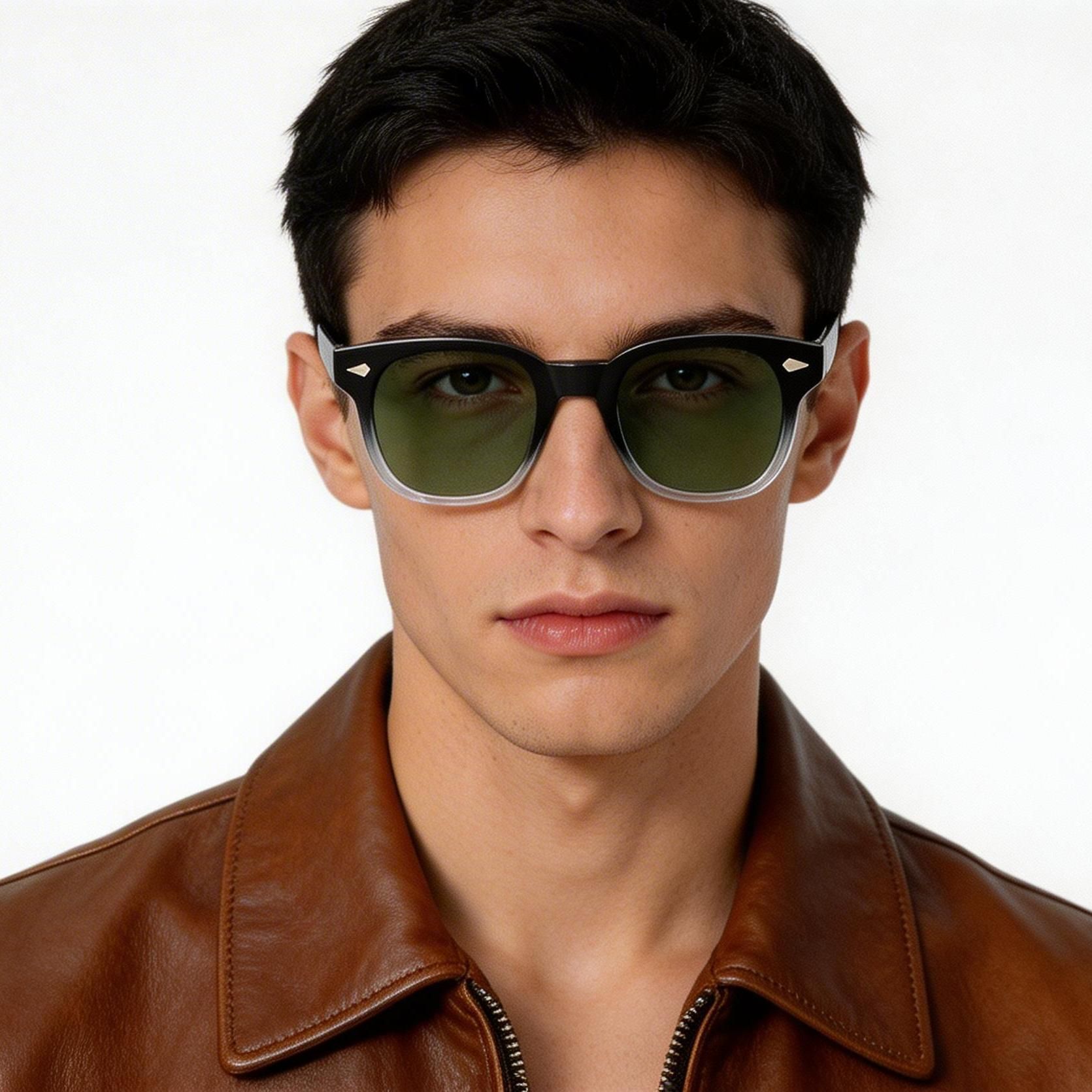 Rectangular Black Plastic Sunglasses #BS2503-0184