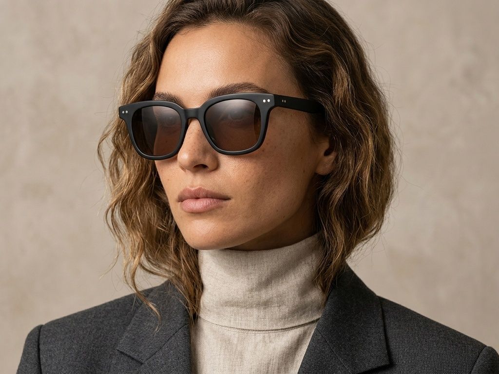 Rectangular Black Plastic Sunglasses #BS2503-0186