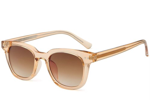 Lunettes de soleil rectangulaires en plastique marron #BS2503-0187