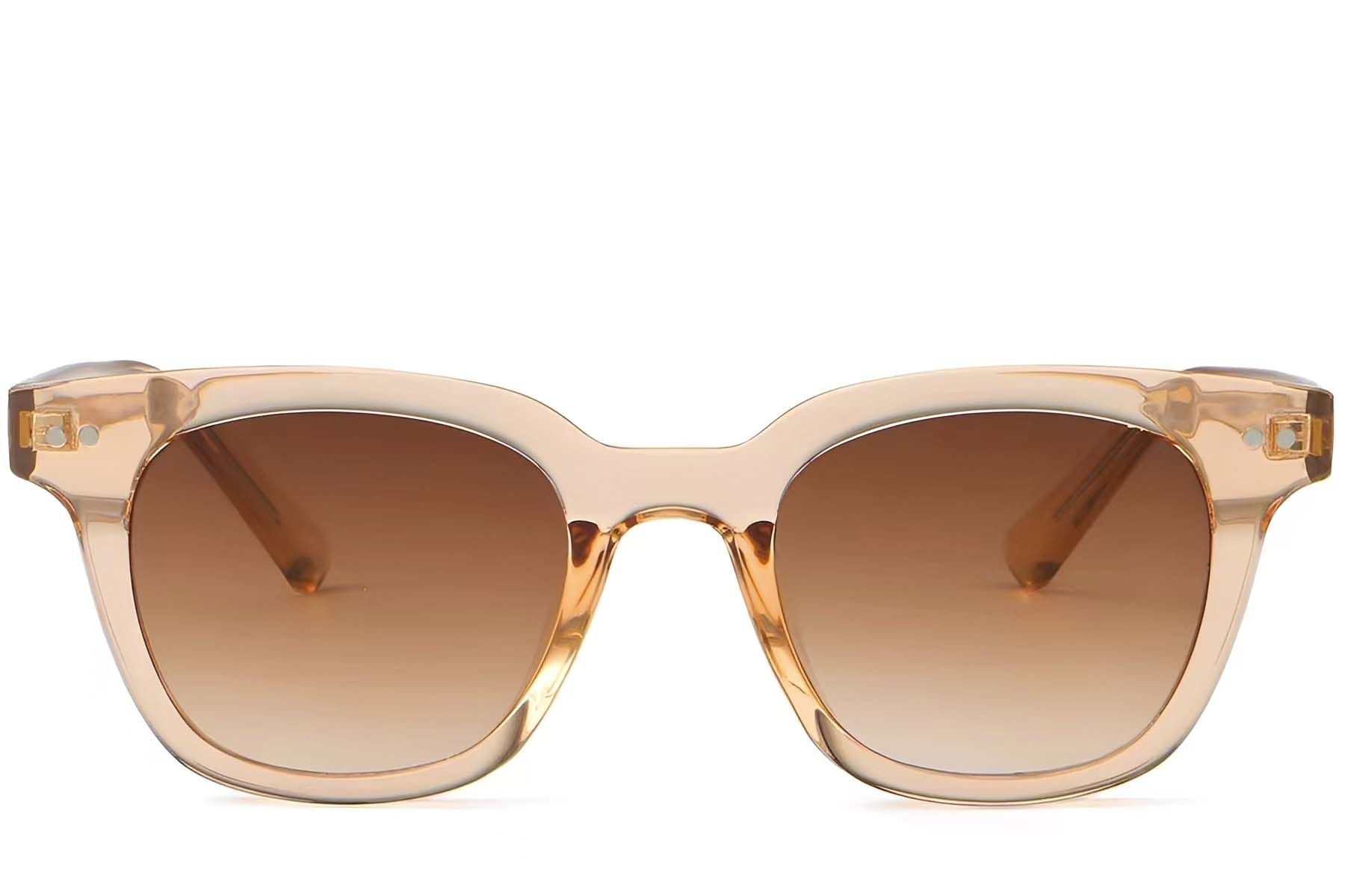 Rectangular Brown Plastic Sunglasses #BS2503-0187