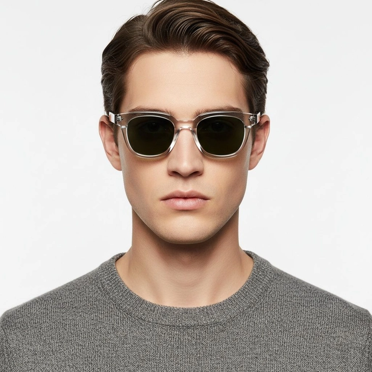 Rechteckige transparente Kunststoff-Sonnenbrille #BS2503-0189