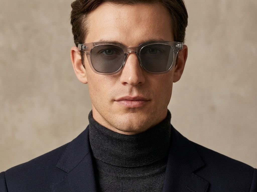 Rectangular Grey Plastic Sunglasses #BS2503-0190