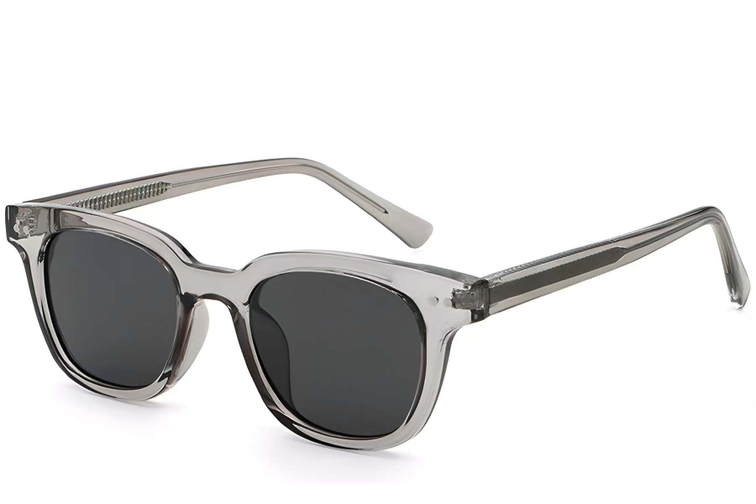 Rectangular Grey Plastic Sunglasses #BS2503-0190