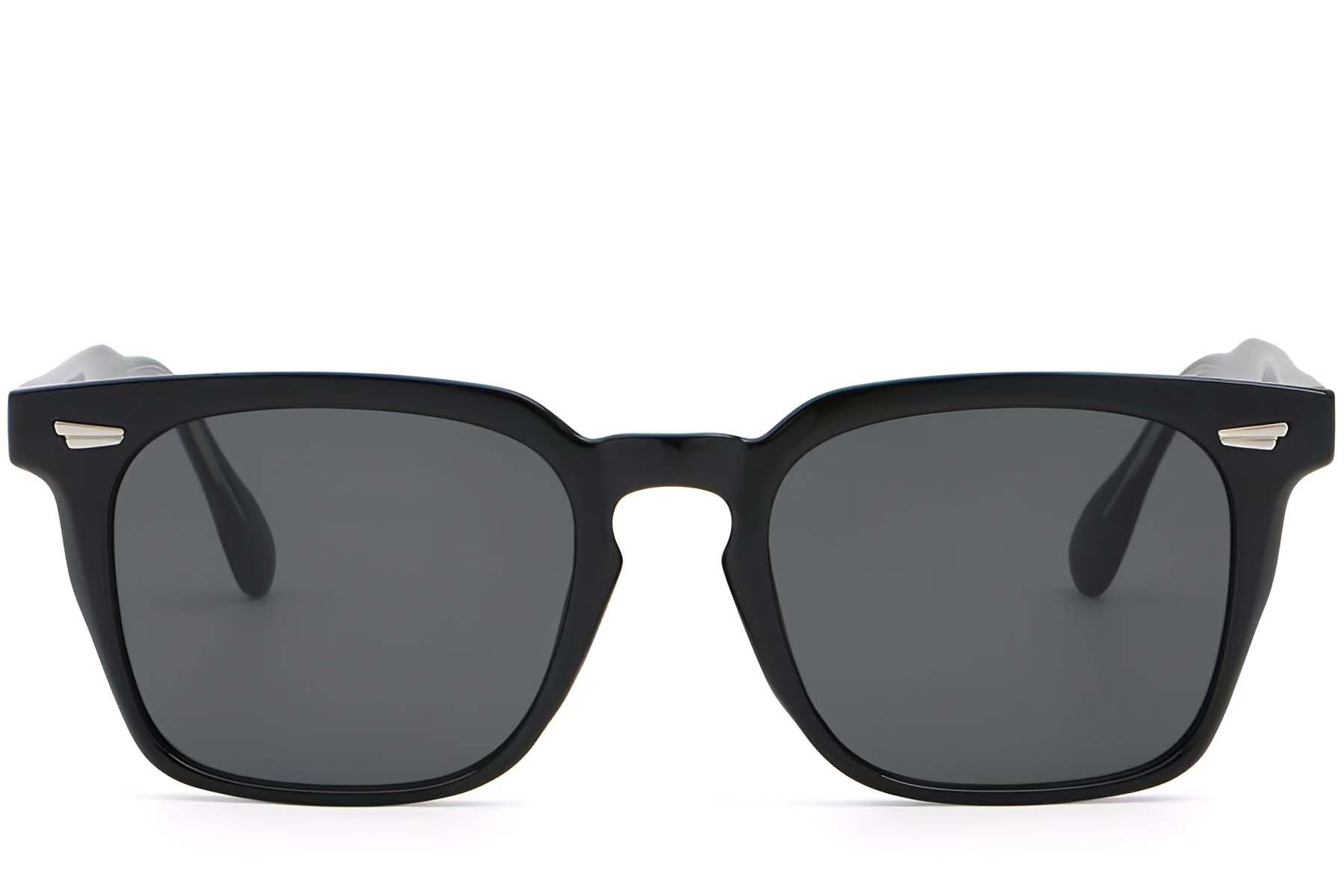Rectangular Black Plastic Sunglasses #BS2503-0191