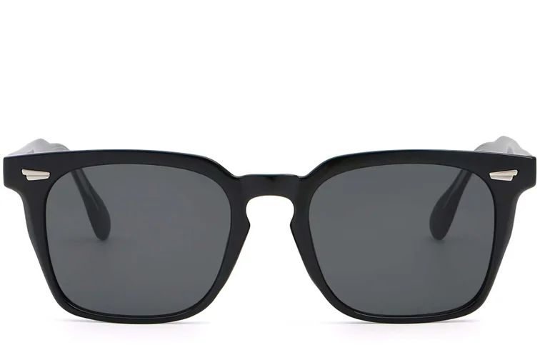 Rectangular Black Plastic Sunglasses #BS2503-0191