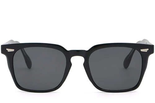 Rechteckige schwarze Kunststoff-Sonnenbrille #BS2503-0191
