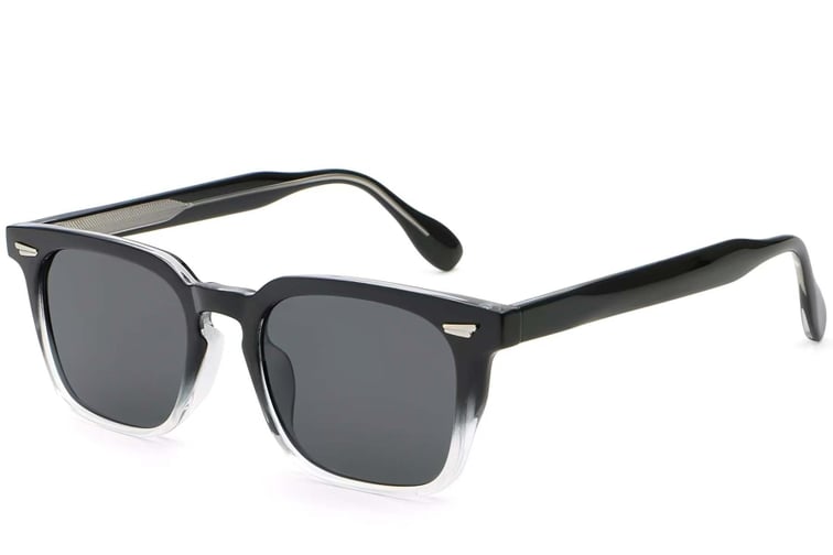 Rectangular Black Plastic Sunglasses #BS2503-0192