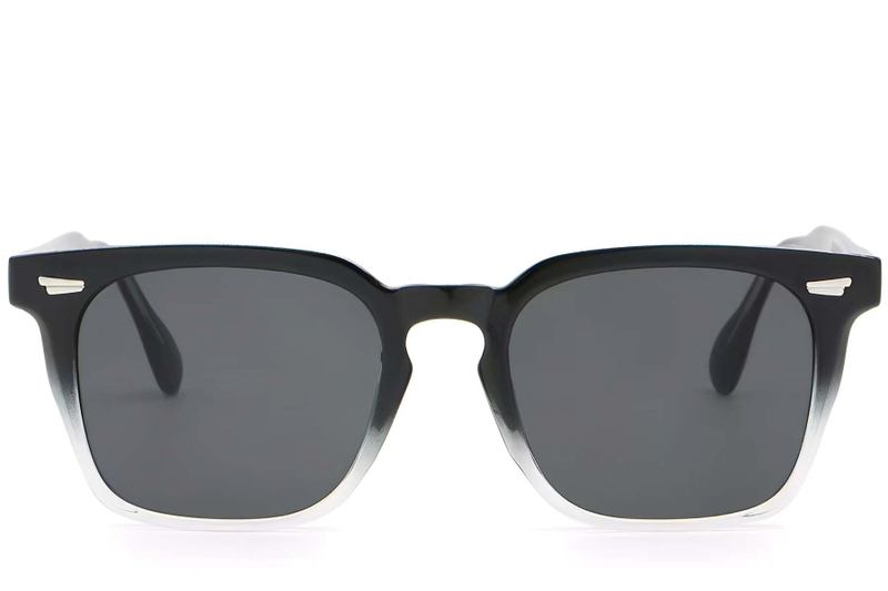 Rectangular Black Plastic Sunglasses #BS2503-0192
