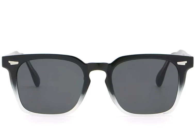 Rectangular Black Plastic Sunglasses #BS2503-0192