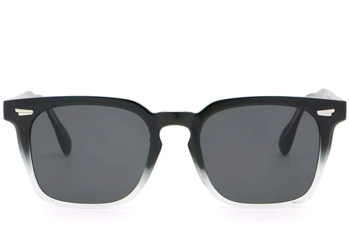 Rechteckige Sonnenbrille aus schwarzem Kunststoff #BS2503-0192