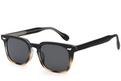 Rechteckige Schildpatt-Sonnenbrille aus Kunststoff #BS2503-0193