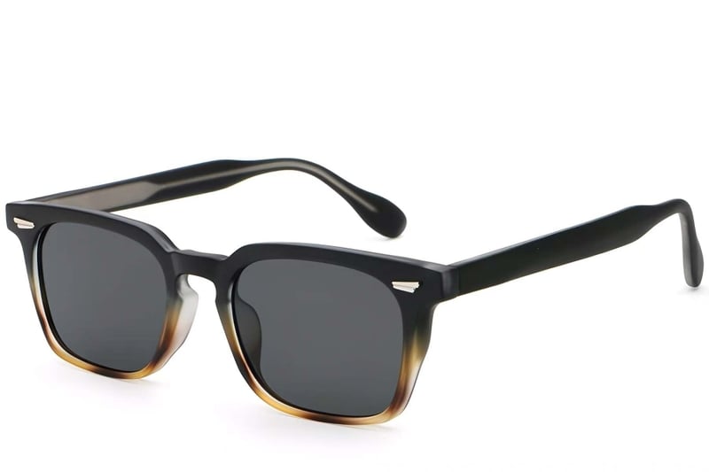 Rechteckige Schildpatt-Sonnenbrille aus Kunststoff #BS2503-0193
